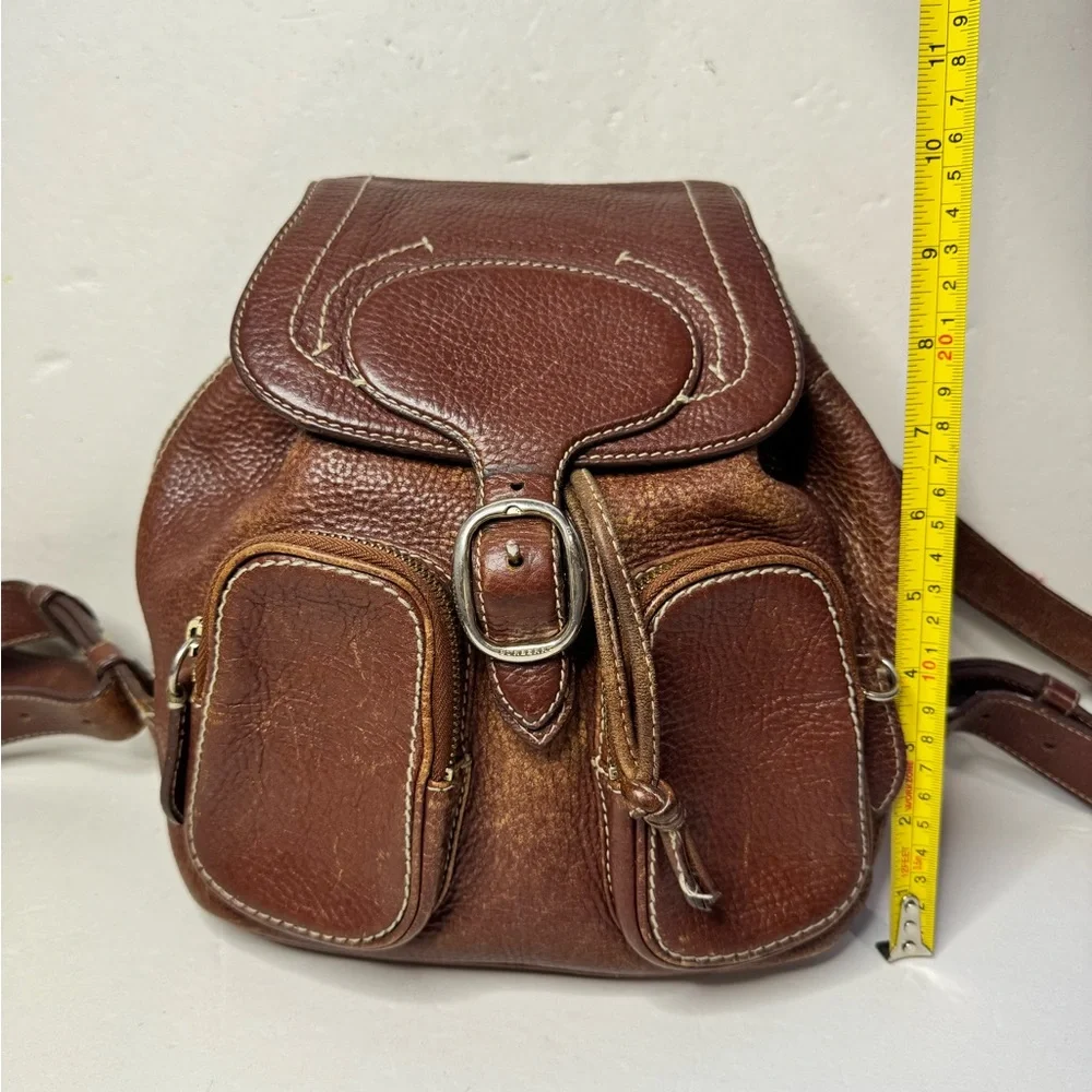 BURBERRY Vintage Brown Leather Small Backpack